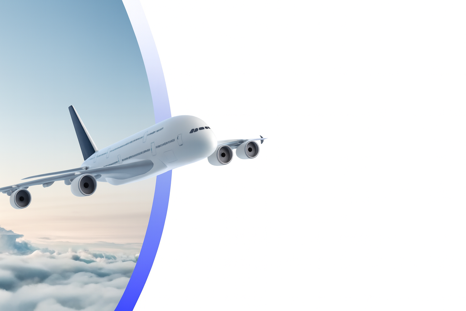 Airbus A380 climbing above the clouds